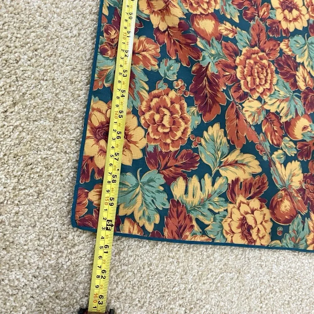 Autumnal Floral Tablecloth Rectangle Fall Harvest Leaves Flowers 60